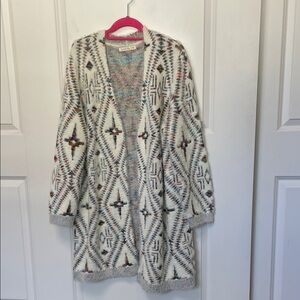 Lavender Tribe Aztec Colorful Open Cardigan XL NWOT!